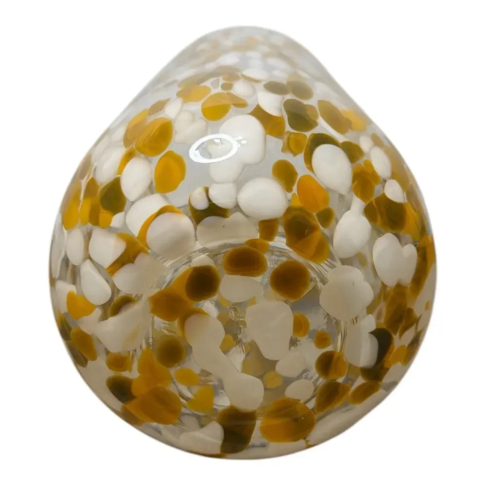 Hand Blown Murano Glass Vase Speckled Confetti Pattern Venetian Art Italy